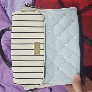 Luv Betsey by Betsey Johnson LBADDY Blue and black quilted crossbody